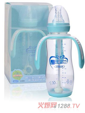 嬰侍衛(wèi)標(biāo)準口徑三耳自動PP奶瓶