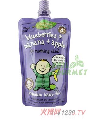 葉子嬰兒果泥(藍莓、香蕉和蘋果)