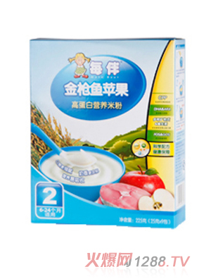 每伴金槍魚蘋果高蛋白營養(yǎng)米粉（2段）