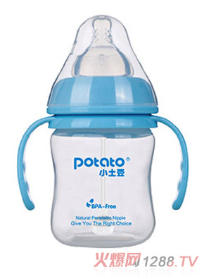 小土豆PP寬口雙柄自動(dòng)小奶瓶180ml