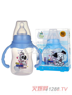 迪士尼寶寶標口徑手柄自動吸管奶瓶140ml