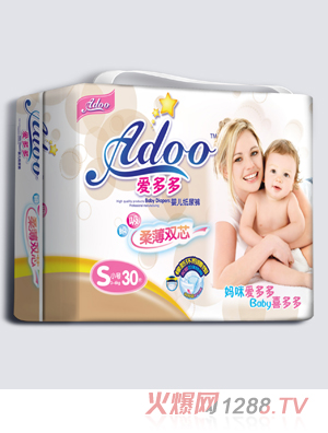 愛(ài)多多柔薄雙芯嬰兒紙尿褲S碼30片
