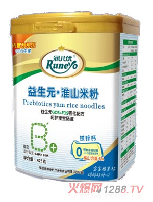 潤兒優(yōu)益生元0段鐵鋅鈣淮山米粉