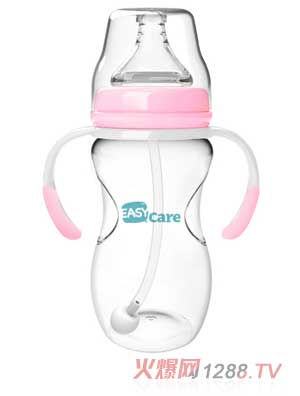 伊斯卡爾240mlPP自動(dòng)寬口徑奶瓶（紅）