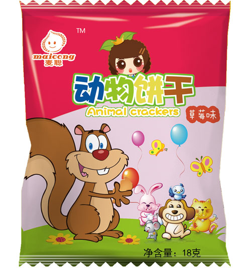 麥聰動物餅干草莓味