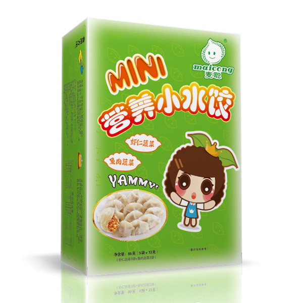 麥聰營(yíng)養(yǎng)小水餃蝦仁蔬菜+魚肉蔬菜