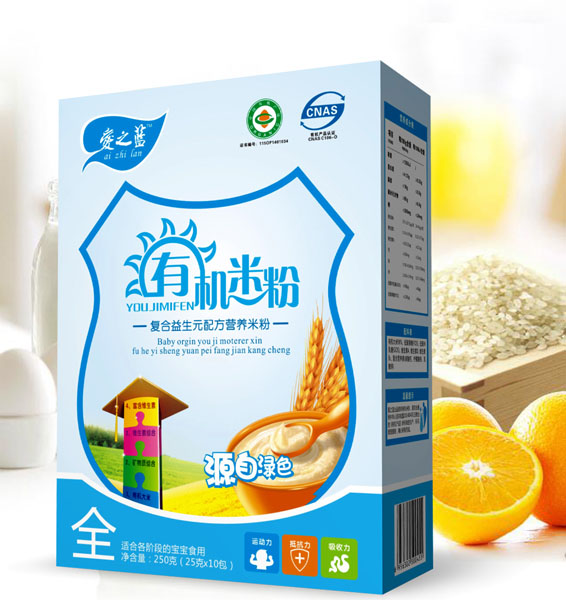 愛之藍復(fù)合益生元配方有機米粉盒裝