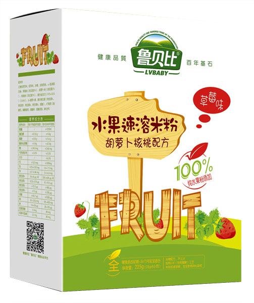 魯貝比胡蘿卜核桃配方水果速溶米粉盒裝